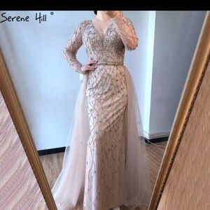 Elegant Beige Evening Gown